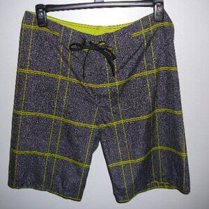 Old Navy Men's Navy Blue & Lime Green Swimsuit Bathing Suit Trunks-Size Large